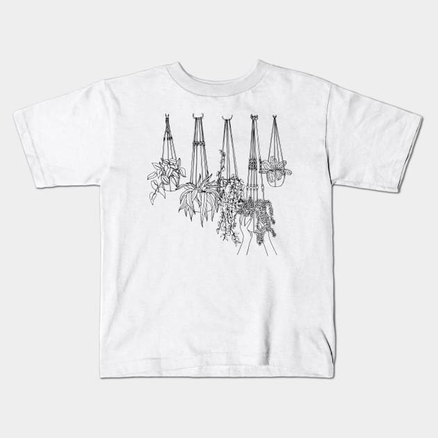 Macrame Plant Hanging Kids T-Shirt by themintgardener